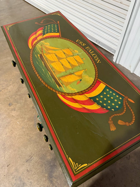 Painted "USS Falcon" Chest