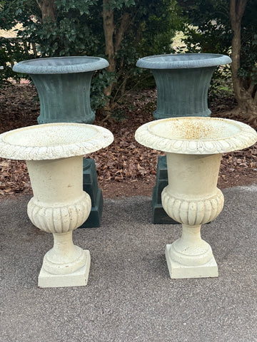 Off White Cast Iron Urn