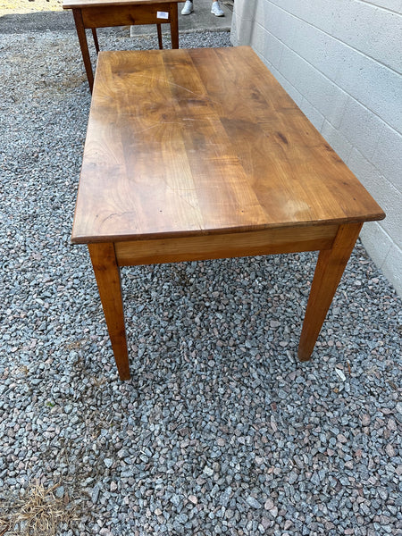 French Cherry Farm Table with Drawer