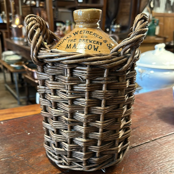 "Thomas Wethered & Sons" Beer Flagon in Basket