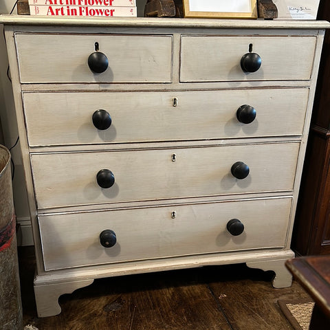 Light Gray Painted Chest with Black Pulls