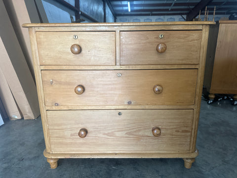 Pine Chest with Brass Escutcheons