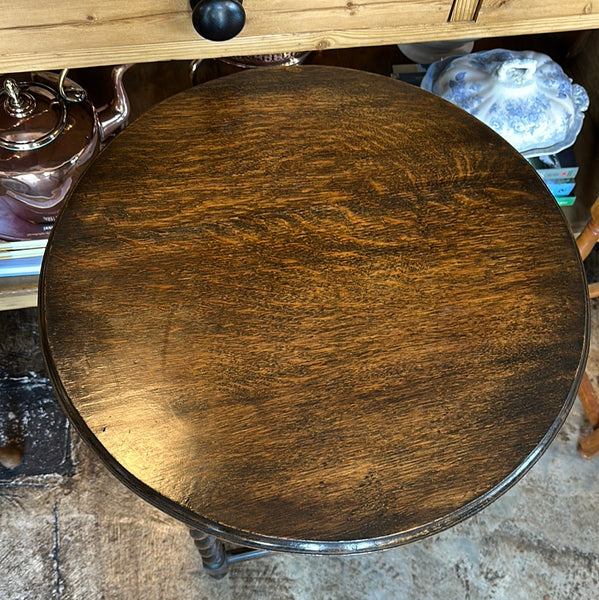 English Oak Round Barley Twist Table