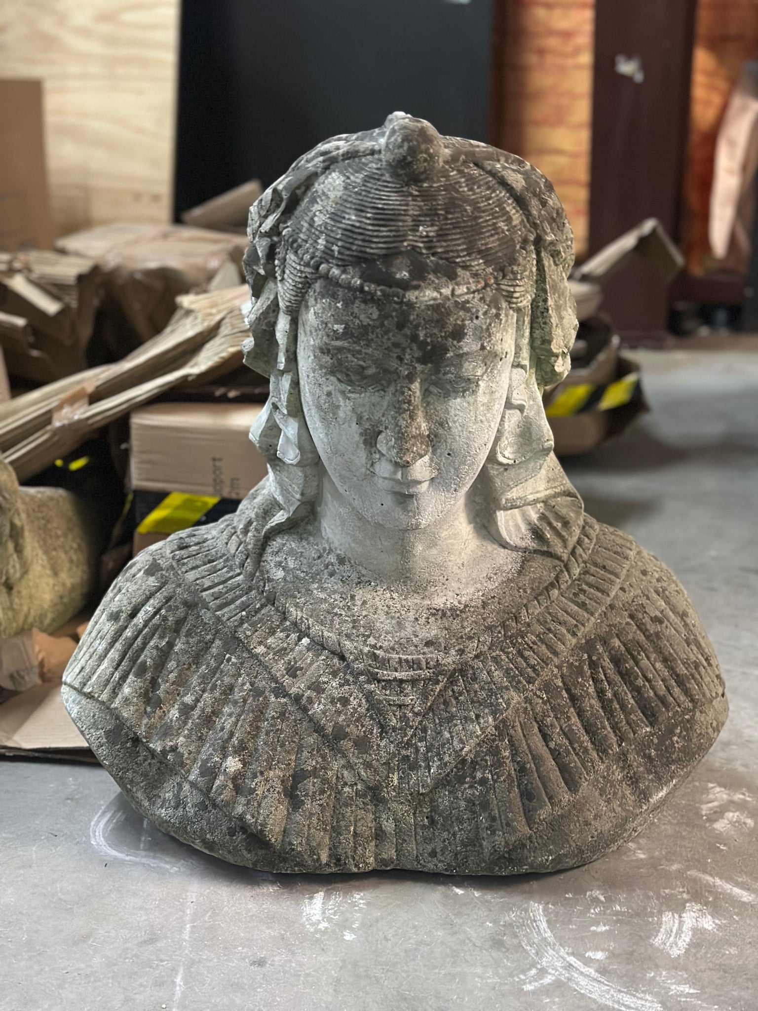 Stone Bust of a Veiled Woman