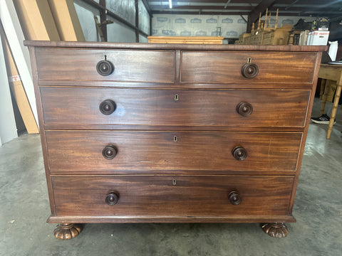 Georgian Mahogany Chest with Unique Feet
