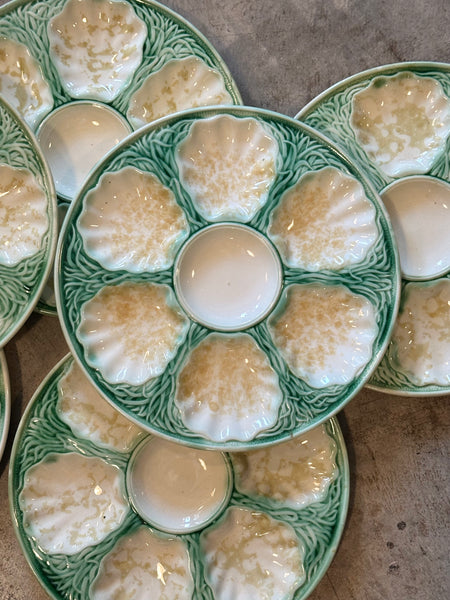 French Majolica Oyster Plate Salins, Circa 1890