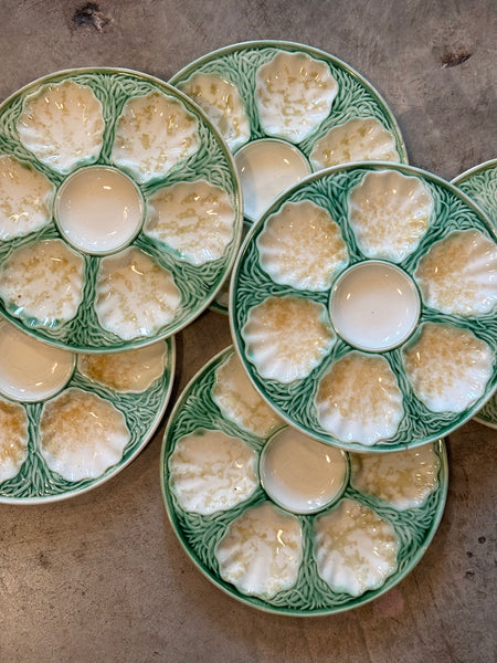 French Majolica Oyster Plate Salins, Circa 1890