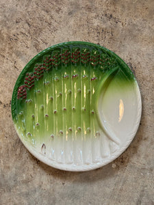 Vintage Majolica Asparagus Plate