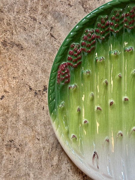 Vintage Majolica Asparagus Plate