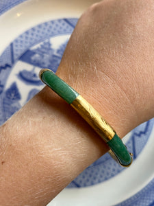 Gold and Stone Bangle