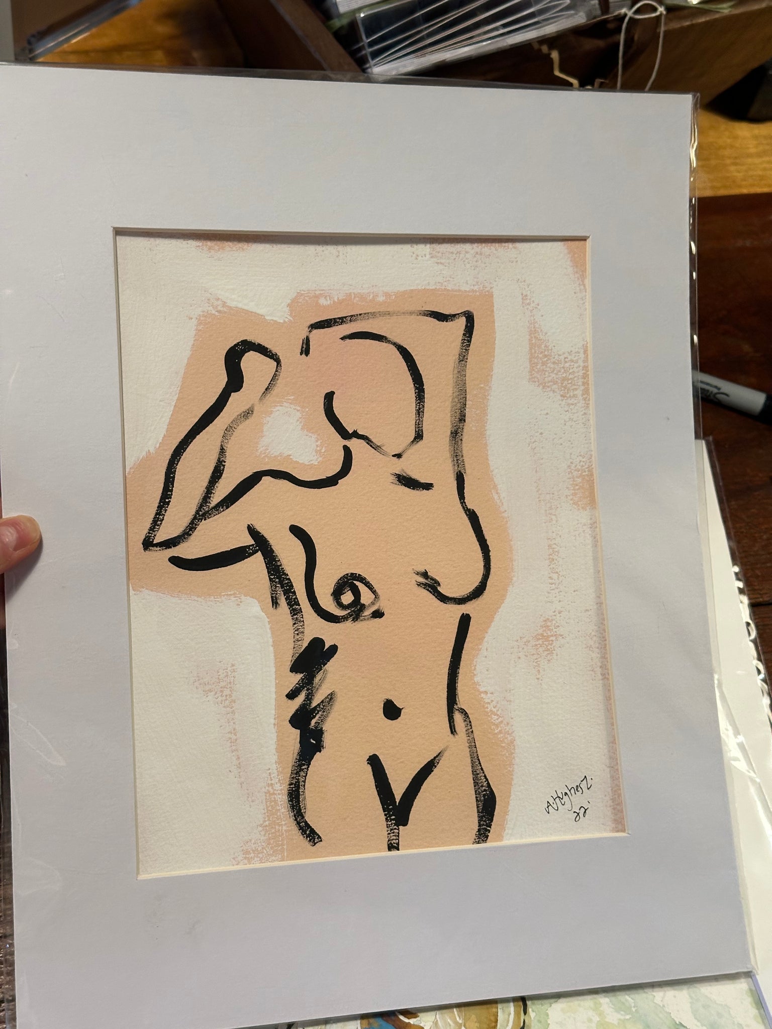 Simple Line Nude I, Peach by Angela Hughes Zokan