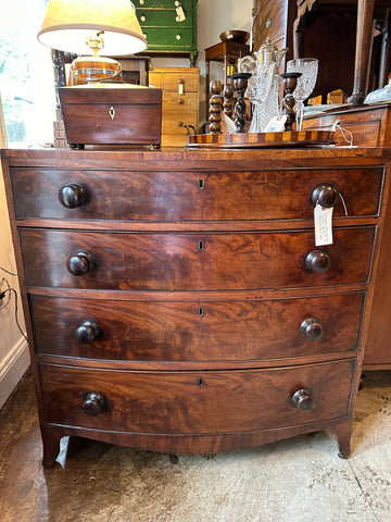Georgian Mahogany Caddy Top Bow Front Chest