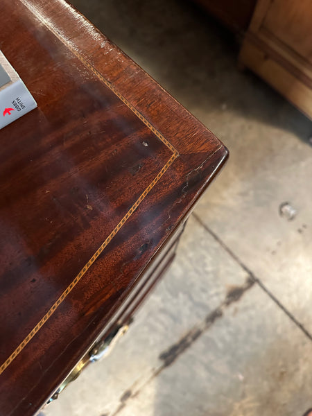 English Mahogany Bow Front Chest with Stringing