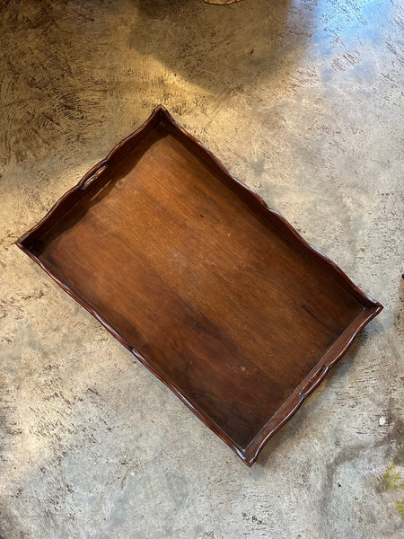 Mahogany Tray with Scalloped Edge