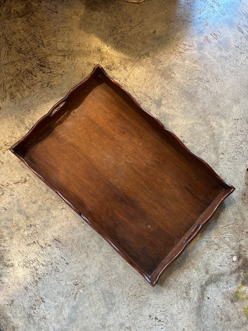 Mahogany Tray with Scalloped Edge