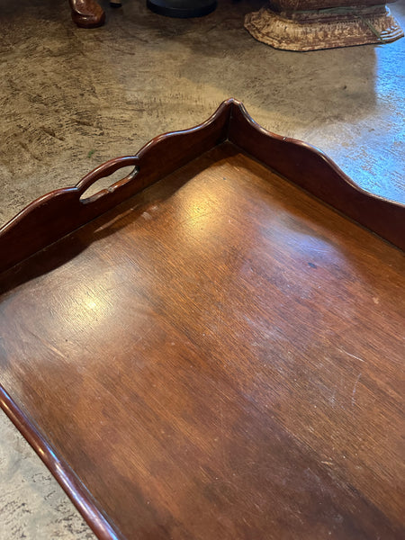 Mahogany Tray with Scalloped Edge