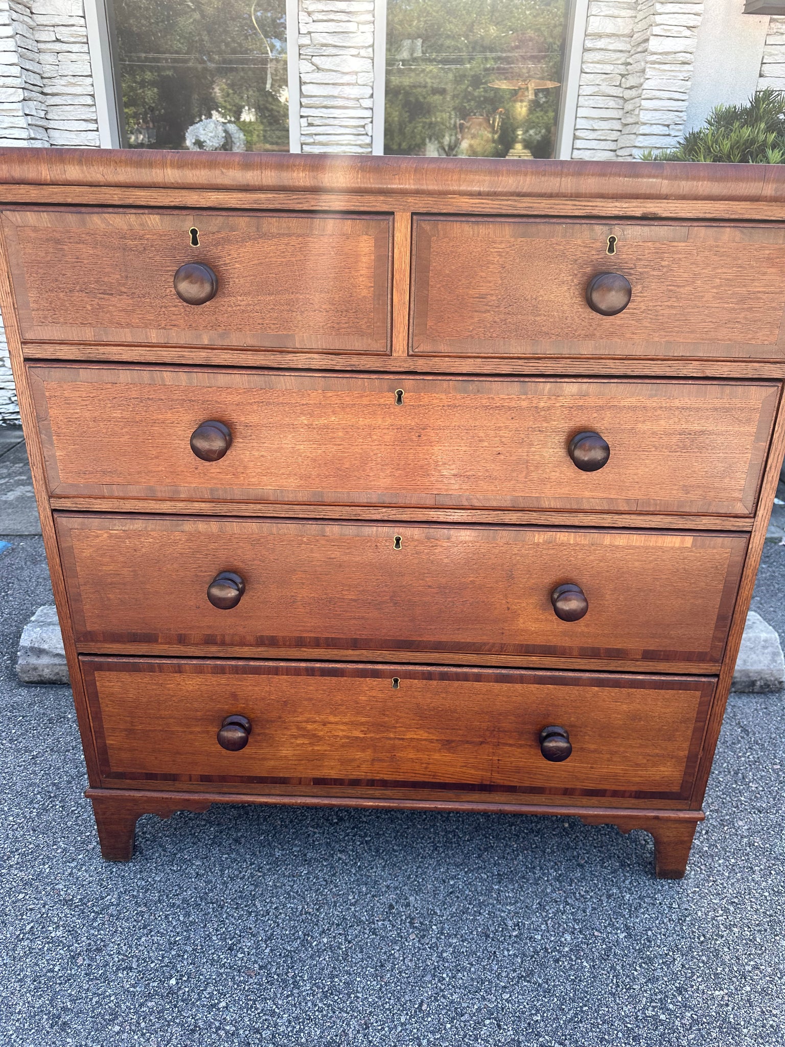 Georgian Oak Chest with Crossbanding