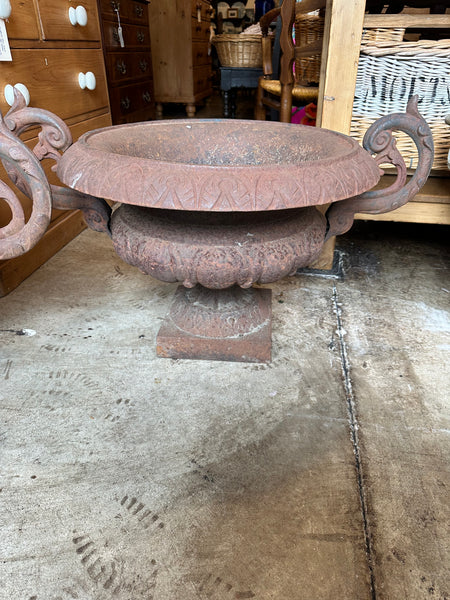 Pair of Cast Iron Urns