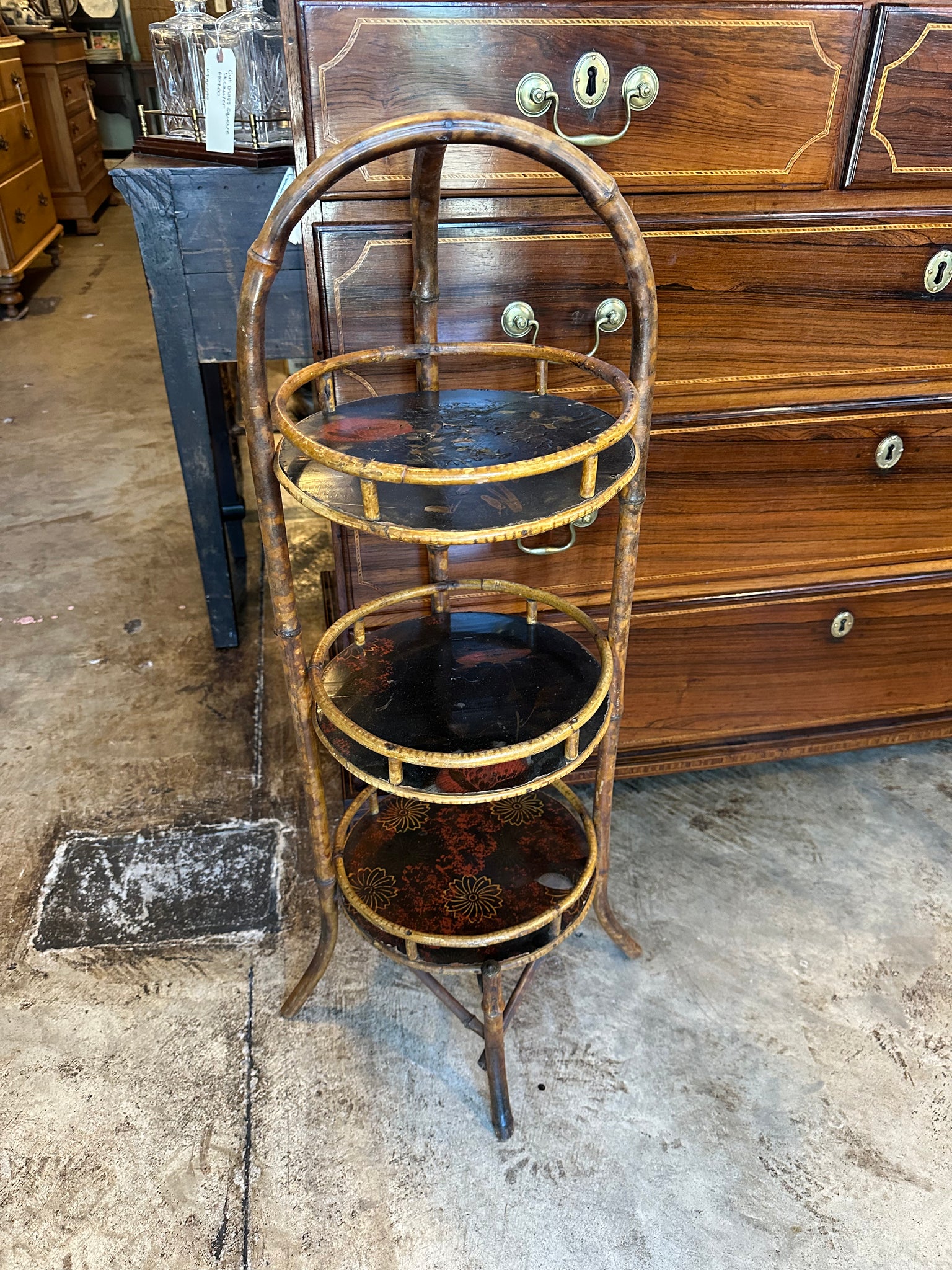 Lacquered Bamboo Cake Stand