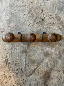 French Faux Bamboo Coat Rack, 3-Hooks
