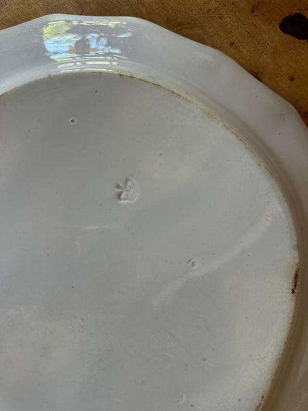 Blue Willow Platter with Scalloped Edge