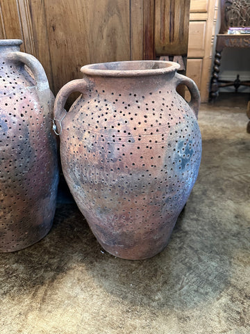 Rare Double Handled Pot with Holes