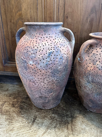 Rare Double Handled Pot with Holes