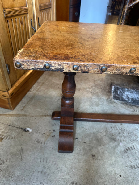G.T. Rackstraw English Oak Coffee Table with Leather Top