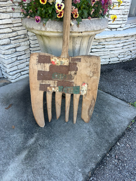 Giant Primitive Wooden Hayfork