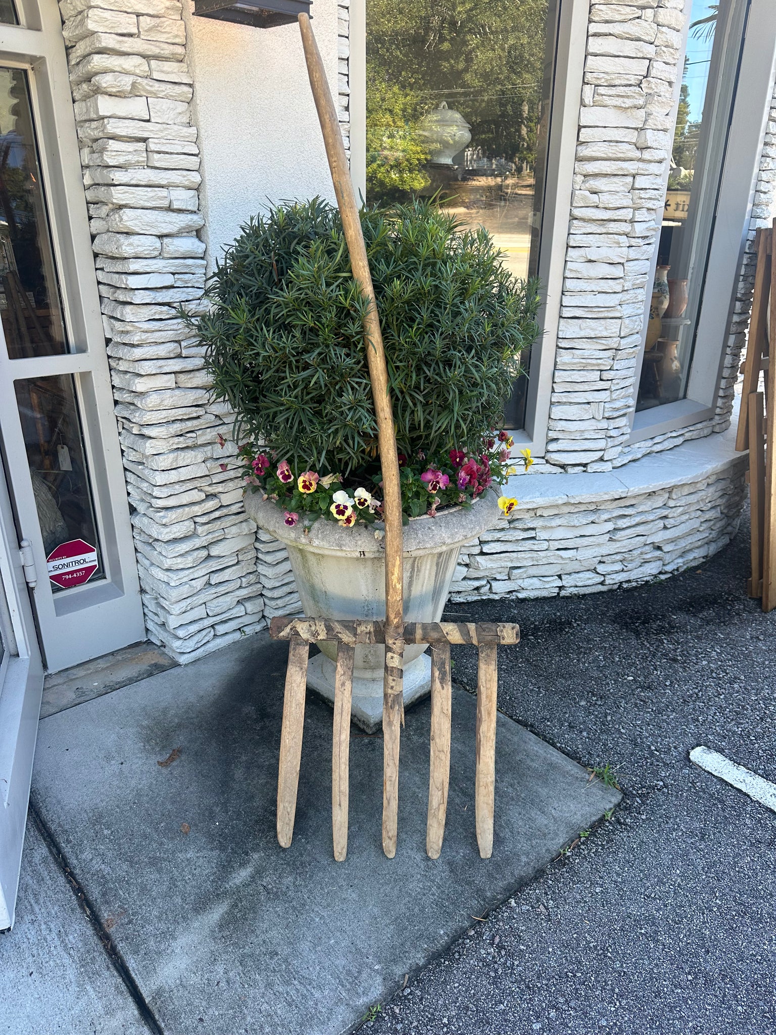 Giant Primitive Wooden Hayfork
