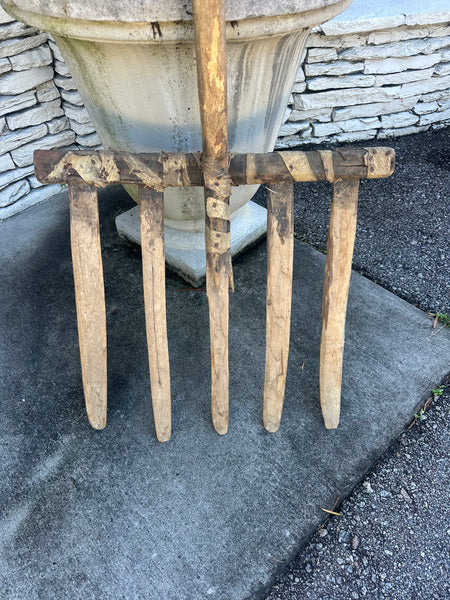 Giant Primitive Wooden Hayfork