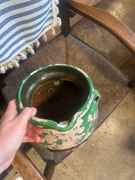 Green Glazed Pottery Wall Planter