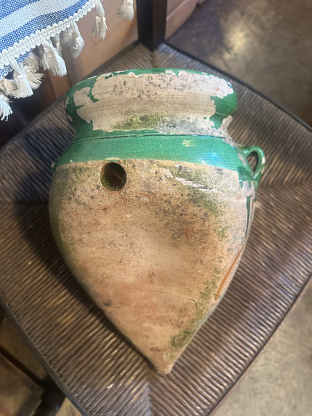 Green Glazed Pottery Wall Planter
