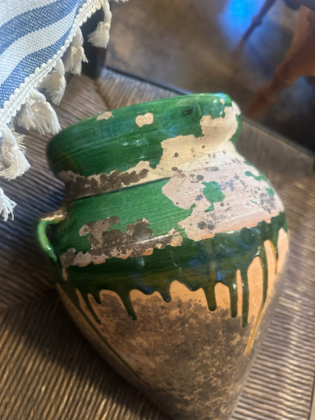 Green Glazed Pottery Wall Planter