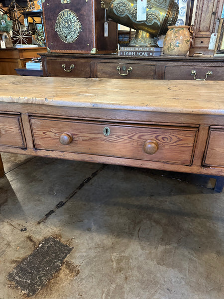 Large Georgian Pine 3-Drawer Dresser Base
