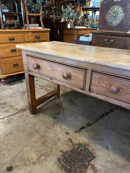 Large Georgian Pine 3-Drawer Dresser Base