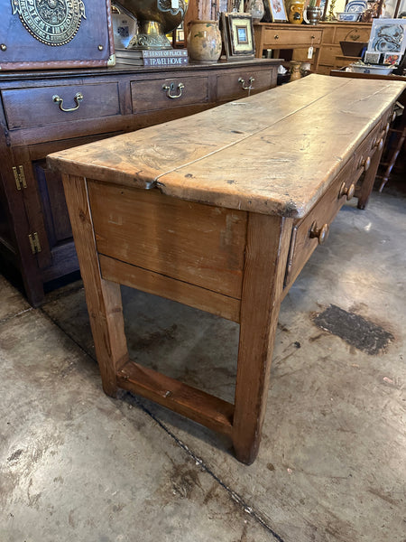 Large Georgian Pine 3-Drawer Dresser Base