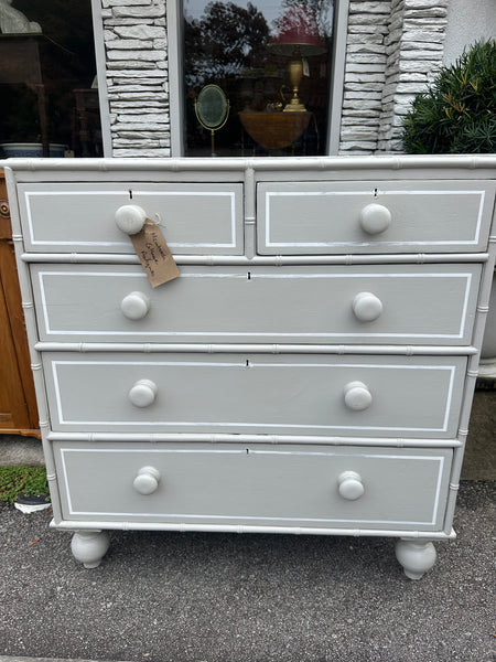 Faux Bamboo Painted and Lined Chest