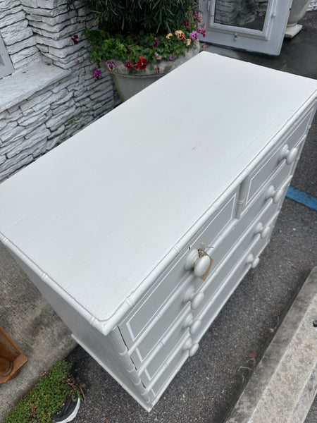 Faux Bamboo Painted and Lined Chest