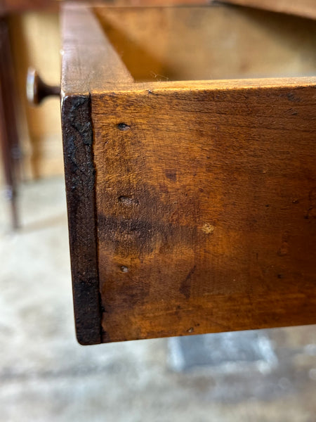 French Poplar and Cherrywood One-Drawer Farm Table