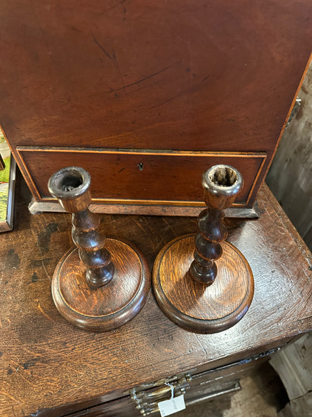 Small Pair of Barley Twist Candlesticks