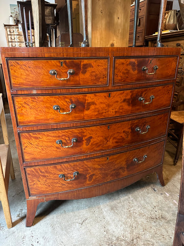 English Satinwood Bow Front Chest