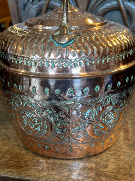 Copper Tea Kettle with Hammered Design