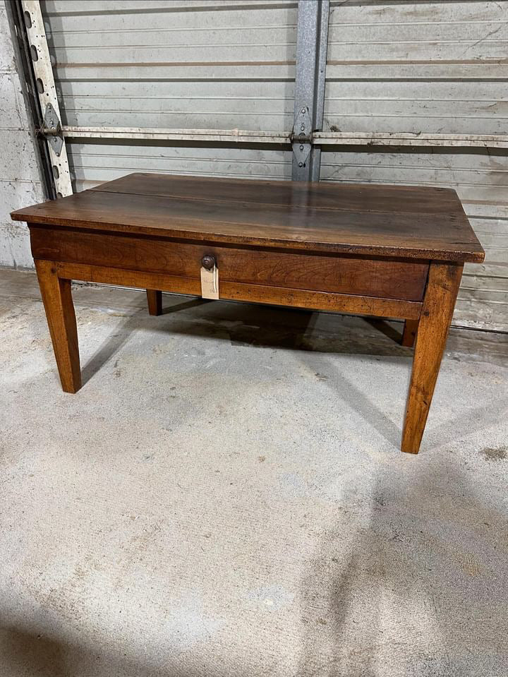 French 2-Board Top Walnut Coffee Table