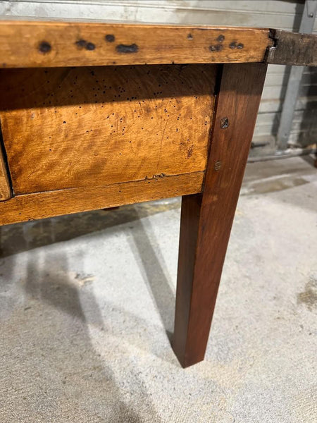 French Walnut Country Table with Drawer, Coffee Table