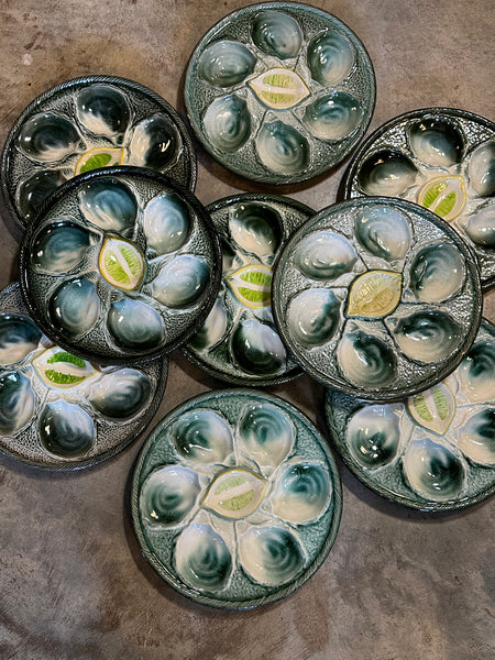 French Majolica Oyster Plate, St. Clement