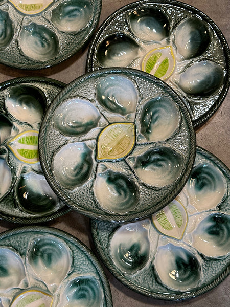 French Majolica Oyster Plate, St. Clement