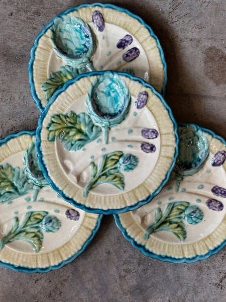 Majolica Asparagus Plate Salins
