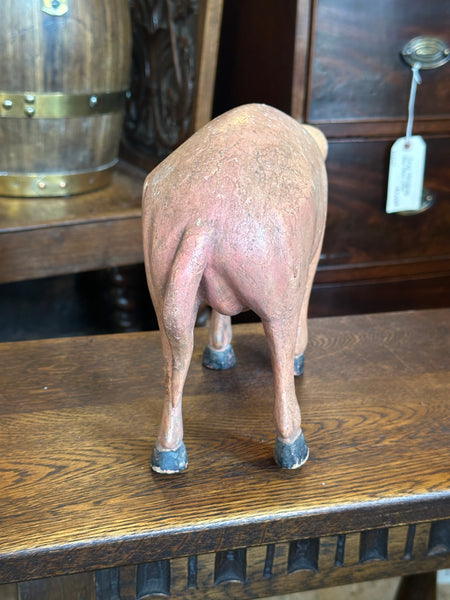 Victorian Carved Wood Shop Display Pig