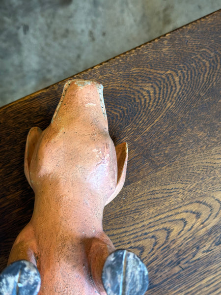 Victorian Carved Wood Shop Display Pig